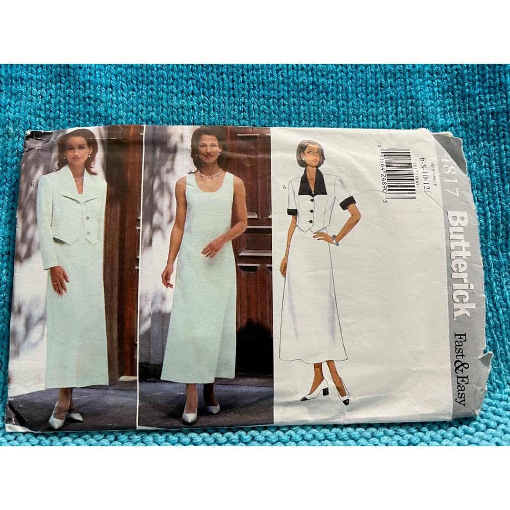 Butterick Sewing pattern 4817 dress jacket size 6 8 10 12